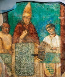 Bonifatius 8. bekendtgør det hellige år, Laterankirken, Rom, Italien
