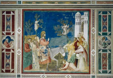 Jesu indtog i Jerusalem, detalje fra Kristi liv og lidelse, af Giotto