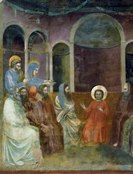 Jesus i templet blandt læger, detalje fra Kristi liv og lidenskab, af Giotto