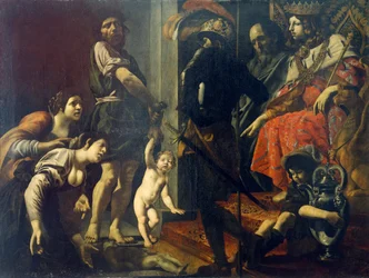 Judgment of Solomon af Giovanni Battista Caracciolo (1578-1635), olie på lærred