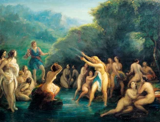 Diana og Actaeon, af Giovanni Carnovali kendt som Piccio (1804-1873)