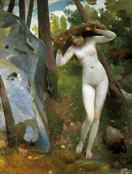Ved kilden af Giovanni, kendt som Nino Costa (1826-1903). Detalje.