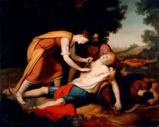 Erminia hoitaa Tancredia, kirjoittanut Gerolamo Costa (1777 -?)