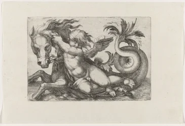 Putto rider på søhest