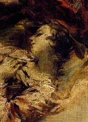 Tobias velsignet af englen, detalje fra Tobias ægteskab, højre del