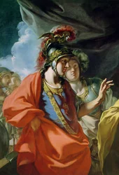 Alexander den Stores nåde (356-323 f.Kr.) foran Darius III