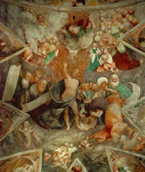 Kristus Dommer byder Sankt Peter velkommen i himlen