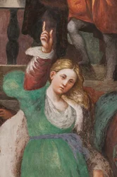 St. Catherines disputation med filosofferne, 1530-32 (fresco) (detalje af 3601450)