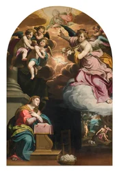 Sydlige tværskib, bebudelsens alter, altertavle af Giovanni Battista Trotti kendt som Il Malosso 1594