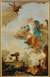 Jomfruen af Karmel viser sig for Sankt Simeon Stock ...