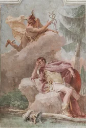 Palazzina (lille bygning), det tredje rum eller rum i Æneiden: "Aeneas drømmer om Merkur, der beordrer ham til at forlade"
