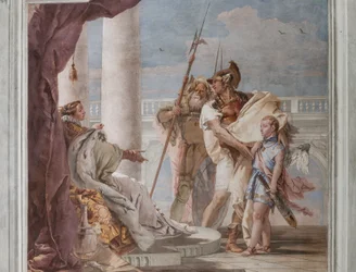 Palazzina (lille bygning), det tredje rum eller rum i Æneiden: "Aeneas introducerer Eros til Didone i lighed med Ascanius"