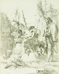 Capriccio af Giambattista Tiepolo (1696-1770), kobberstik