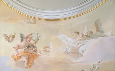 The Assumption, af Giambattista Tiepolo (1696-1770), fresco, Detail, Oratory of Purity, Udine