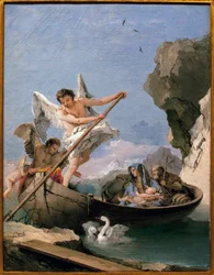 Flugten i Egypten - Maleri af Giambattista Tiepolo (1696-1770), olie på lærred