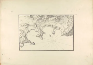 Topografisk kort over Halicarnassus ved dens havn