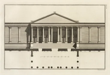 Opretstående af den store indgang til templets gård, 1753