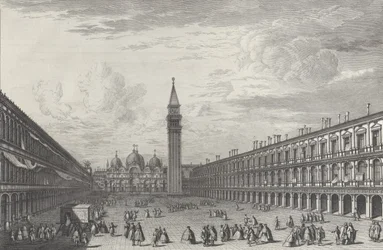 Piazza San Marco ser mod basilikaen og Campanile, 1763., 1763.