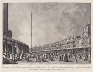 Plade 9: Procession på Corpus Christi-dagen på Piazza San Marco, fra 