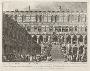 Dogen kronet på Scala dei Giganti i det hertuglige palads, 17631766.