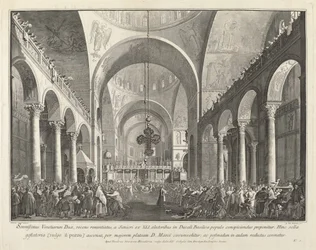 Den nyvalgte doge præsenteret for folket i San Marco, 17631766.