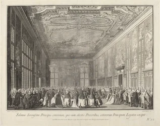 Dogen underholder udenlandske ambassadører ved en banket