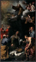 Mirakel af Sankt Bernardino af Siena (olie på lærred