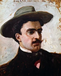 Portræt af Trilussa, anagrammatisk pseudonym af Carlo Alberto Camillo Mariano Salustri (Rom