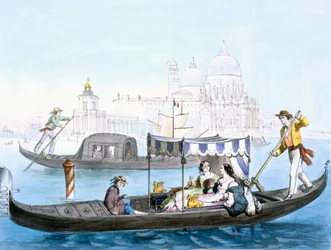 Venetiansk gondol, c1850.