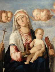 Jomfruen og barnet mellem Sankt Johannes Døberen og Sankt François detalje (maleri)