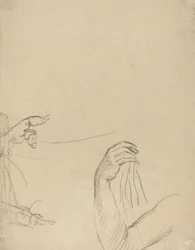 Studie af to putti og en draperet arm [verso]