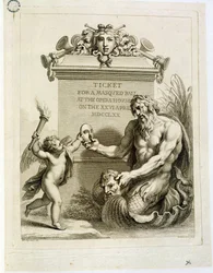 Billet til et maskebal i operahuset den 26. april, indgraveret af Francesco Bartolozzi (1727-1815), 1770