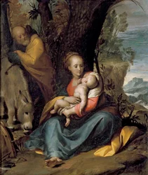 Resten på flugten til Egypten, c1598-1600