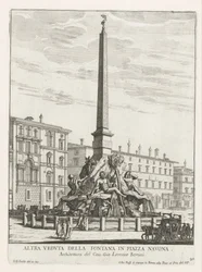Vierstromenfontein på Piazza Navona te Rom Fontana på Piazza Navona (titel på objekt) Fontane di Roma (serietitel) Fonteinen van Rome (serietitel)