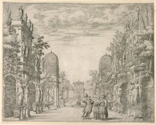 Scenografi til scene 3, "La Vita Humana overo," fra "The Triumph of the Pieta"