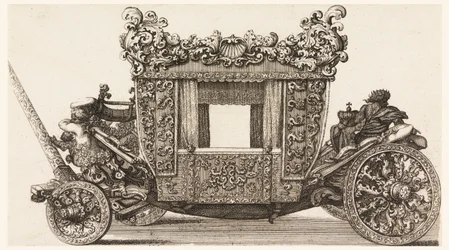 Set fra siden af Lord Castelmaines første vogn (1686) Bygget i 1686 af Andrea Cornely efter Ciro Ferri, 1687-1700