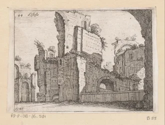 Rester af Caracalla-badene i Rom Listesso (titel på objekt) Udsigt over Rom (serietitel) Alcune vedute et prospettive di luoghi dishabitati di Roma (serietitel)