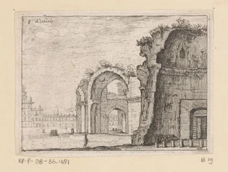 Rester af Diocletians bade i Rom Listesse (titel på objekt) Udsigt over Rom (serietitel) Alcune vedute et prospettive di luoghi dishabitati di Roma (serietitel)