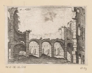 Rester af Colosseum i Rom Listesso (titel på objekt) Udsigt over Rom (serietitel) Alcune vedute et prospettive di luoghi dishabitati di Roma (serietitel)