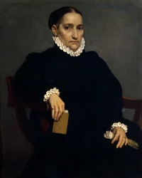 Portræt af ældre kvinde i sort af Giovanni Battista Moroni (cirka 1525-1578)