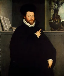 Portræt af sund mand af Giovanni Battista Moroni (cirka 1525-1578)