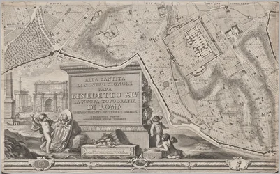 Nyt kort over Rom bragt frem i lyset af Giambattista Nolli i året MDCCXLVII, kendt som La Pianta Grande di Roma