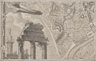 Nyt kort over Rom bragt frem i lyset af Giambattista Nolli i året MDCCXLVII, kendt som La Pianta Grande di Roma