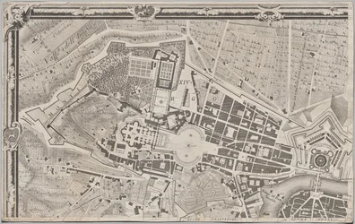 Nyt kort over Rom bragt frem i lyset af Giambattista Nolli i året MDCCXLVII, kendt som La Pianta Grande di Roma