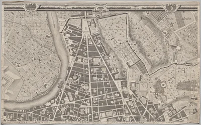 Nyt kort over Rom bragt frem i lyset af Giambattista Nolli i året MDCCXLVII, kendt som La Pianta Grande di Roma