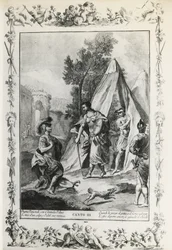 Det befriede Jerusalem, sang III, illustration af Giovanni Battista Piazzetta (1683-1754) til et digt af Torquato Tasso (1544-1595), udgave udgivet i Venedig i 1745, Italien