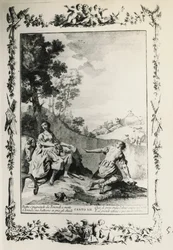 Jerusalem Delivered, canto XII, illustration af Giovanni Battista Piazzetta (1683-1754) til digt af Torquato Tasso (1544-1595), udgave udgivet i Venedig i 1745, Italien