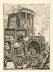 En anden udsigt over Sibyllens tempel i Tivoli, fra Vedute di Roma