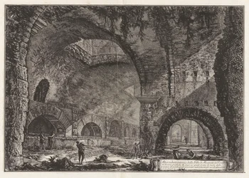 En anden udsigt over Villa of Maecenas i Tivoli, fra Vedute di Roma (Udsigt over Rom)