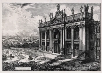 Udsigt over facaden på basilikaen San Giovanni in Laterano (fra: Vedute di Roma)